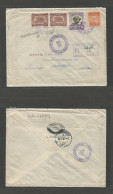 GUATEMALA. 1946 (20 Dic) Guatemala City - Switzerland, Winter (16 Jan 47) Registered Multifkd Envelope. Lovely Usage. - Guatemala