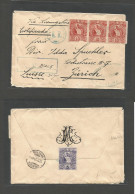 GUATEMALA. 1893 (18 Jan) Guat City - Switzerland, Zurich (13 Feb 93) Registered Air Multifkd Env (front And Reverse) At  - Guatemala