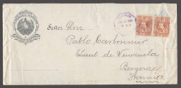 GUATEMALA. 1888 (27 Aug). Guat - Francia (21 Sept). Official Ilustrated Env Fkd Env 20c Rate. - Guatemala