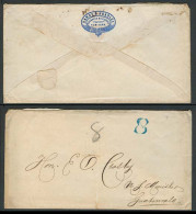 GUATEMALA. C.1865. NY / USA - Guatemala. US Consul. Stampless Env Charge At Arrival Blue "8" Reales Of Guatemala. V Scar - Guatemala