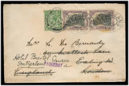 GUATEMALA. 1920. Fkd Env 75c Pair / Pqbt New Orleans US Transit To GB, Fwded With New 1/2d Green Franking. Fine. Scarce  - Guatemala