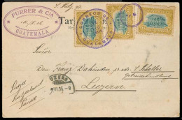 GUATEMALA. 1906. Guatemala - Switzerland. Multifkd PPC. VF. - Guatemala