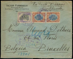 GUATEMALA. 1913. Guatemala - Belgium. Registered Multifkd Env. Fine. - Guatemala