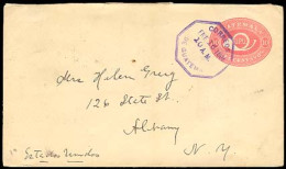 GUATEMALA. 1896. GUATEMALA To NY, USA. 10c UPU Red Salmon Cream Stationery Envelope. Octagonal Nice PMK. Via New Orleans - Guatemala