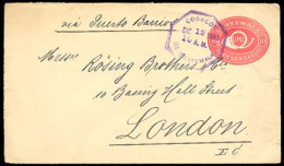 GUATEMALA. 1895. Guatemala To London, Via Puerto Barrios. 10c Intense Red PMK/light Cream, Octagonal PMK. Arrival On Rev - Guatemala