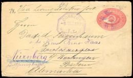 GUATEMALA. 1895. Mazatenango To Germany / Bayern. 10c Red/cream Stationery Envelope. Transits And Arrival On Reverse. Ex - Guatemala