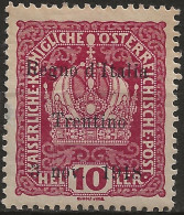 TRAA4L - 1918 Terre Redente - Trentino-Alto Adige, Sass. Nr. 4, Francobollo Nuovo Con Traccia Di Linguella */ - Trentin