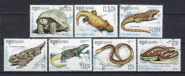 Kampuchea 1987 Animaux Reptiles (32) Yvert N° 751 à 757 Oblitérés Used - Kampuchea