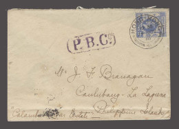 HONG KONG. 1916 (14 Nov). HK - Philippine Isl / Calubang (18 Nov 16). Fkd Censored Env Cds + PBC Lilac Boxed Cachet With - Other & Unclassified