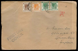 HONG KONG. 1938. Victoria - UK. FDC. New Values With Fkd Env. - Other & Unclassified