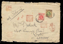 HONG KONG. 1908. Shanghai / UK. Franked Multicolor Front With 4c. + 12. Hong Kong, Tied Shanghai / BPO. Espectacular. - Other & Unclassified