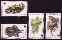 BELGIEN MI-NR. 2947-2950 POSTFRISCH(MINT) NATURSCHUTZ WWF FROSCH SCHLANGE ECHSE - Frogs