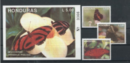 Honduras 1142-1144, Block 52 Postfrisch Schmetterling #GK012 - Honduras