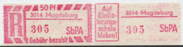 DDR Einschreibemarke Magdeburg SbPA Postfrisch, EM2B-3014II(1) Zh - Aangetekende Etiketten