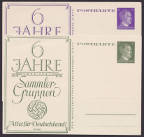 PP155 C3, 156 C3, *, "6 Jahre KdF-Sammlergruppen", Beide Karten - Private Postal Stationery