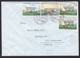 Mozambique: Cover To Germany, 1975, 4 Stamps, Overprint Independence, Sailing Ship Race (1 Stamp Damaged) - Mozambique