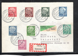 Heuss 1954-60 , Heuss Lumogen Kpl. 8 Werte, Klar Gest. " DARMSTADT -23.11.60 " Mi. Lose € 465,- #1556 - Usados