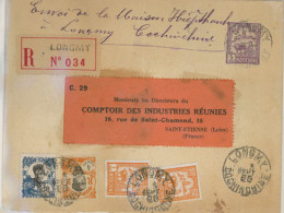 INDOCHINA. 1926. Longmy To France. Registered, Multicolor+ Adtls Stat Env. F-VF. - Autres - Asie