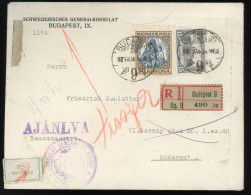 BUDAPEST 1923. Helyi Ajánlott Visszaküldött Inflációs Levél, Téves Bélyegző állítással! - Briefe U. Dokumente