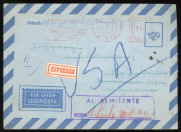BUDAPEST 1964. Francotyp Bérmentesítésű Expressz Légi Levél Argentínából Visszaküldve - Storia Postale