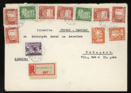 BUDAPEST 1962. Helyi Ajánlott Levél Az Izraelita Ortodox Tagozatnak 11db Bélyeggel - Lettres & Documents
