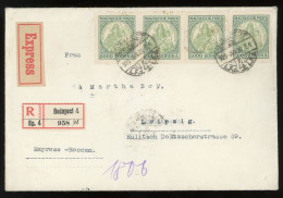 BUDAPEST 1925. Szép Ajánlott Expressz Levél Németországba Küldve, Koronás Madonna 4*5000K - Lettres & Documents