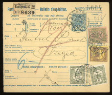 BUDAPEST 1914. Csomagszállító Szegedre Küldve 2db Erősen Elfogazott, Emiatt Ollóval Vágott 6f-el!! Érdekes! - Storia Postale