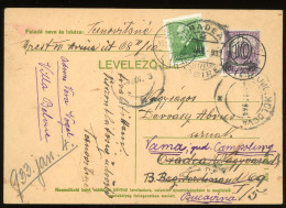 BUDAPEST 1933. Érdekes Levlap Romániába Küldve, Tovább Küldve Bukovinába - Covers & Documents