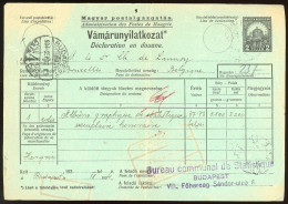 1934. Díjjegyes Vámárunyilatkozat Budapest > Belgium - Cartas & Documentos