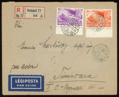 BUDAPEST 1937. Szép Légilevél, Repülő 60+52f Romániába Küldve - Covers & Documents