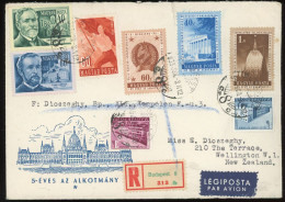 BUDAPEST 1955. Dekoratív, Ajánlott Légi Levél Ausztráliába Küldve - Storia Postale