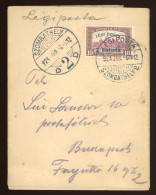 SZOMBATHELY 1921. Címszalag Légi Postával Budapestre - Storia Postale