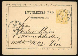 MOHÁCS 1872. Szép Díjjegyes Levlap Pestre - Storia Postale