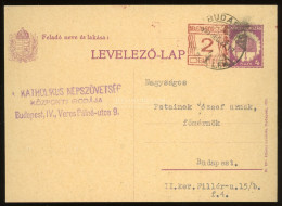 BUDAPEST 1930. Szép Kisegítő Díjjegyes Levlape - Covers & Documents