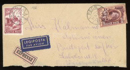 PÉCS 1951. Belföldi Expressz Légi Levél Budapestre! - Storia Postale