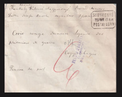 NAGYVISNYÓ 1915. Levél, Postaügynökségi Bélyegzéssel, Hadifogoly ügyben Dániába! - Lettres & Documents