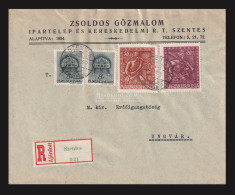 SZENTES 1943. Zsoldo Gőzmalom, , Céges Ajánlott Levél Ungvárra - Lettres & Documents