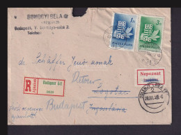 BUDAPEST 1949. Tértivevénys, Ajánlott Közjegyzői Levél Jugoszláviából Visszaküldve - Covers & Documents