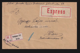 BUDAPEST 1917. Szép Expressz Ajánlott Levél Bécsbe - Storia Postale