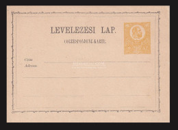 1871.  2Kr-os Használatlan Díjjegyes Lap  (4a) , Okkersárga - Covers & Documents