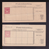 1910. Postatakaréklap, 2db Használatlan Díjjegyes , Kétféle Méretű Számjeggyel - Lettres & Documents