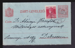 BUDAPEST 1918. Kiegészített Zárt Díjjegyes Lap, Vízjellel! - Lettres & Documents