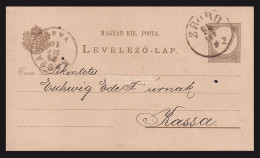 ZBORÓ 1894. . Díjjegyes Levlap Szép Bélyegzéssel - Lettres & Documents