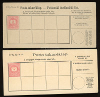 1886. 2db Használatlan , Díjjegyes Postatakaréklap  (az Egyik Horvát) - Storia Postale