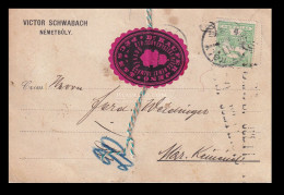 NÉMETBÓLY 1911. Dekoratív Levlap Asztriába - Cartas & Documentos
