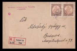 I. INFLÁCIÓ 1926. Budapest, Csehszlovák Követségi, Helyi Ajánlott Levél Madonna 2500K Pár - Lettres & Documents