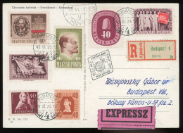 1949. 7db Különféle 40f-es, Helyi Ajánlott Expressz Képeslapon! (Visnyovszki Gyűjteményből) - Covers & Documents