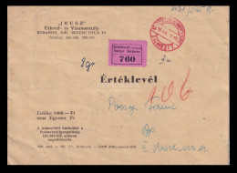 BUDAPEST 1956. Értéklevél Kp. Bérmentesítéssel - Covers & Documents