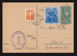 KOMÁROM 1939. Szép Díjjegyes Bécsbe Küldve, Lestár István Ipolysági Prépost - Lettres & Documents