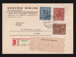 BUDAPEST 1943. Dekoratív, Ajánlott Levél, Bélyegkereskedés, Pécsre Küldve (Palotás Levelezés) - Covers & Documents